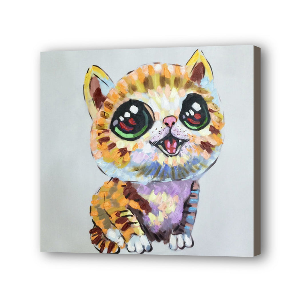 Cat Hand Painted Oil Painting / Canvas Wall Art UK HD08527