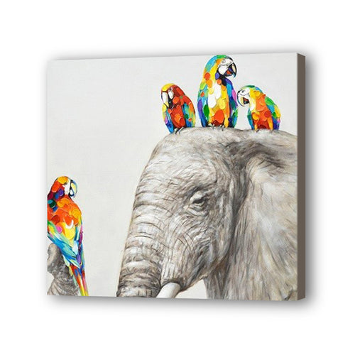 Elephant Hand Painted Oil Painting / Canvas Wall Art UK HD08530