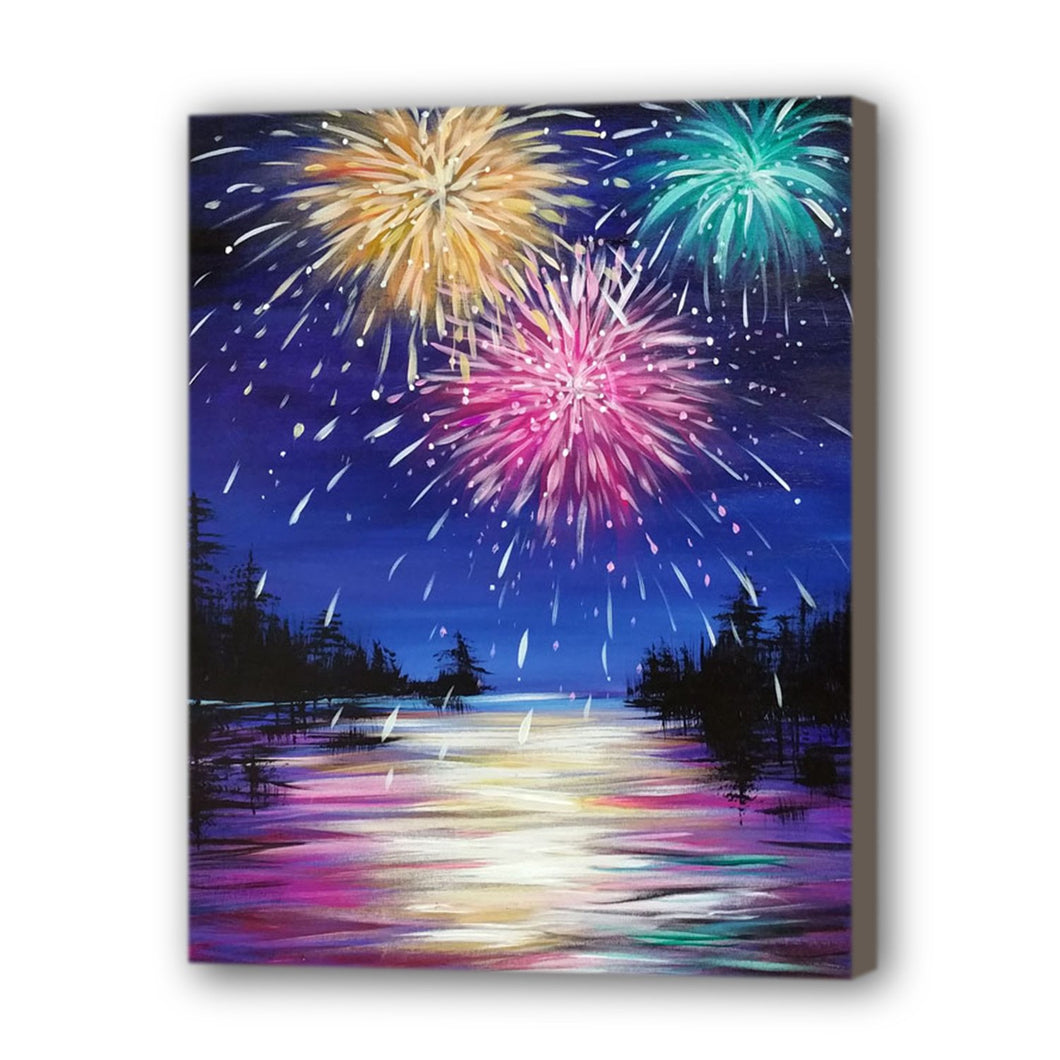 Firework Hand Painted Oil Painting / Canvas Wall Art UK HD08535