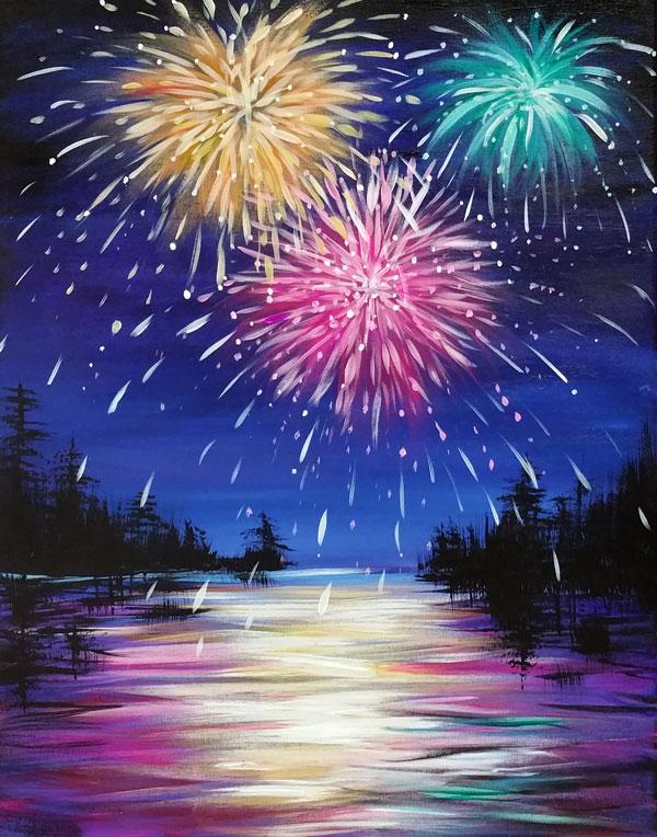 Firework Hand Painted Oil Painting / Canvas Wall Art HD08535 – CanvasGone