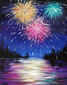 Firework Hand Painted Oil Painting / Canvas Wall Art UK HD08535