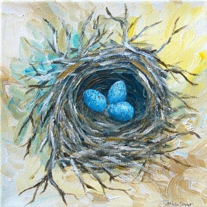 Bird Nest Hand Painted Oil Painting / Canvas Wall Art UK HD08537