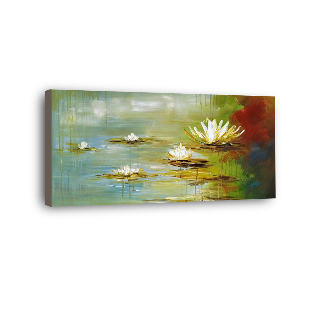 Lotus Hand Painted Oil Painting / Canvas Wall Art HD08546