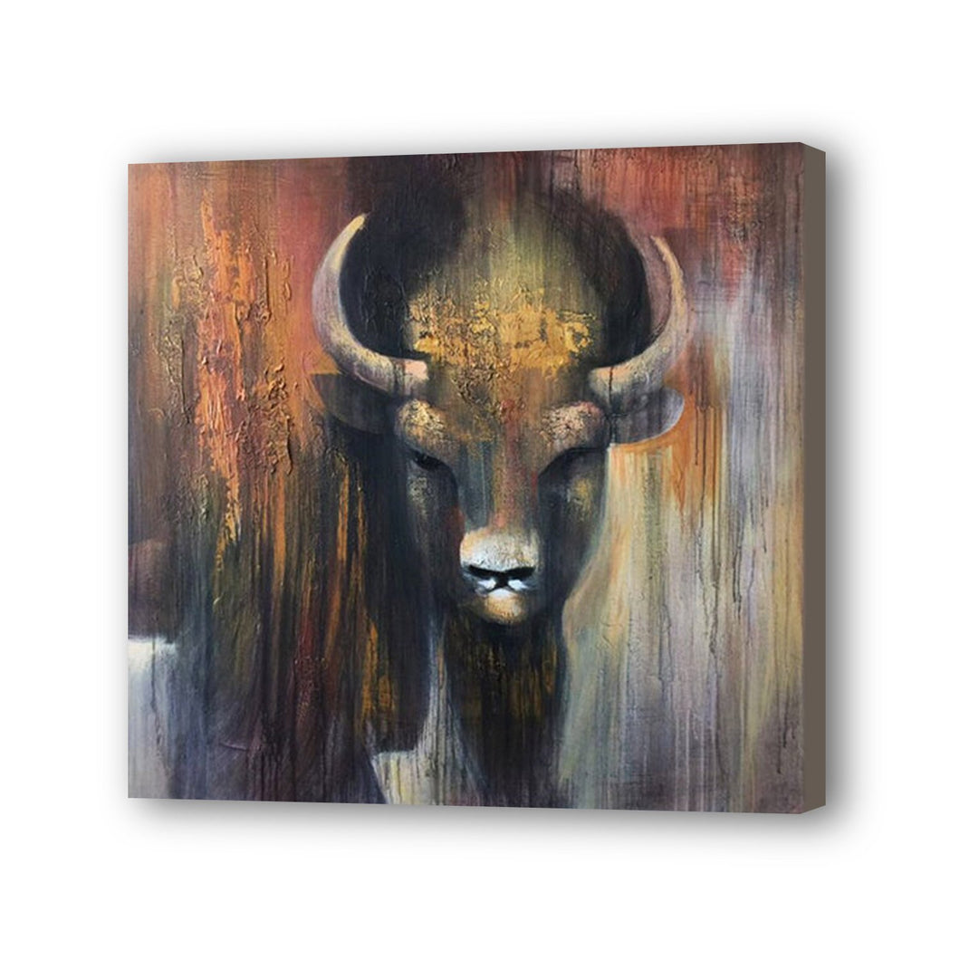 Bull Hand Painted Oil Painting / Canvas Wall Art UK HD08620