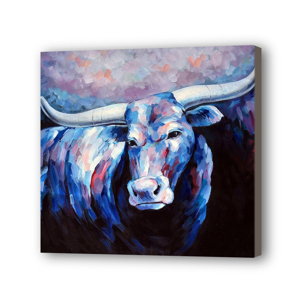 Bull Hand Painted Oil Painting / Canvas Wall Art UK HD08623