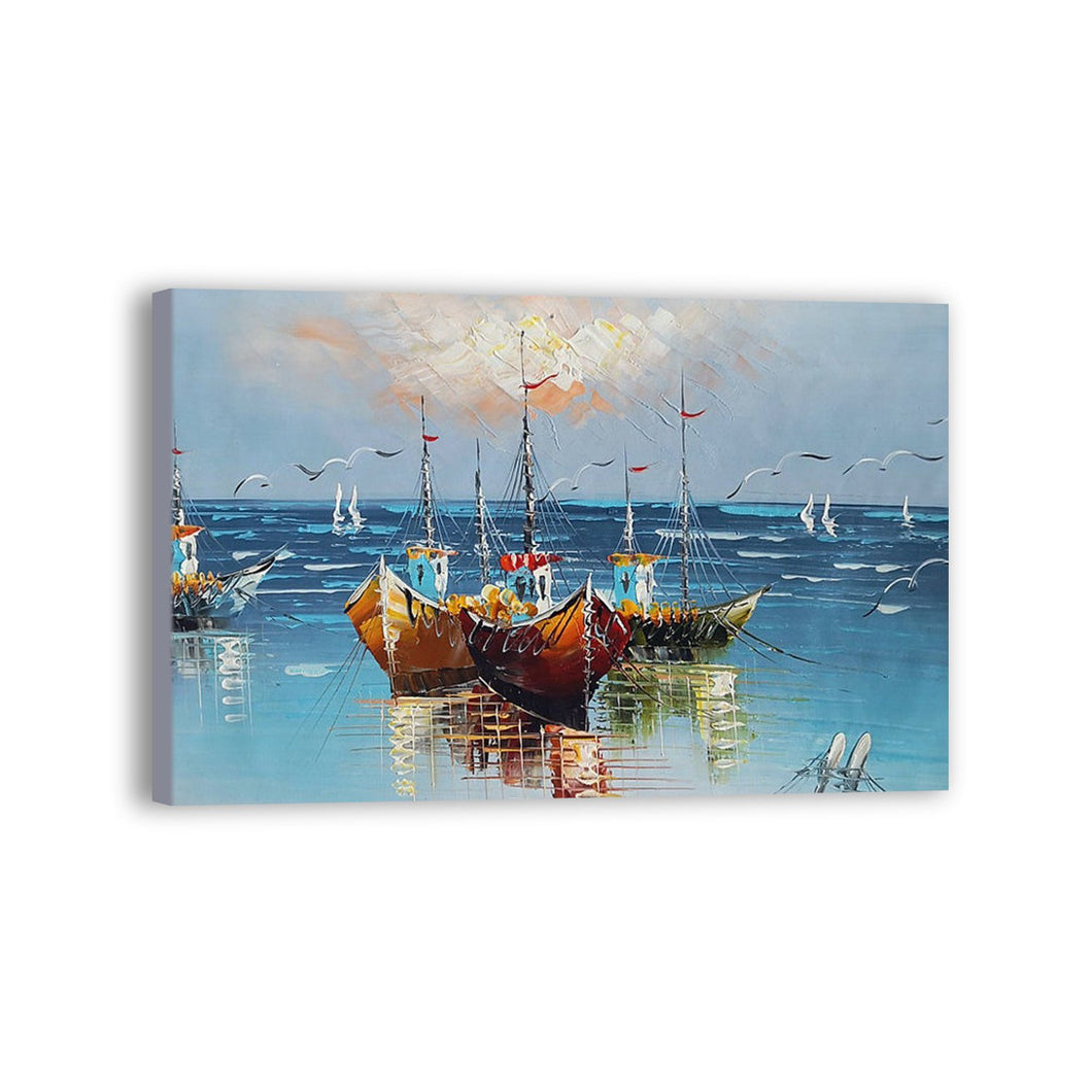 Boat Hand Painted Oil Painting / Canvas Wall Art UK HD08638