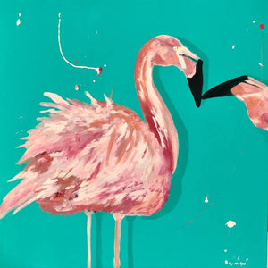 Flamingo Hand Painted Oil Painting / Canvas Wall Art UK HD08659