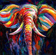 Load image into Gallery viewer, Elephant Hand Painted Oil Painting / Canvas Wall Art UK HD08670
