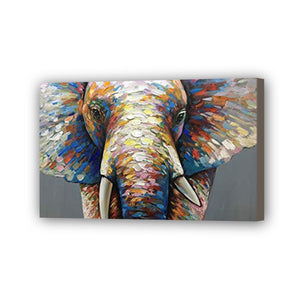 Elephant Hand Painted Oil Painting / Canvas Wall Art UK HD08671