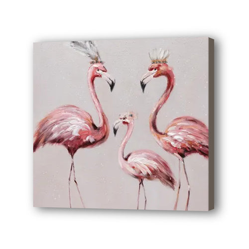 Flamingo Hand Painted Oil Painting / Canvas Wall Art UK HD09192
