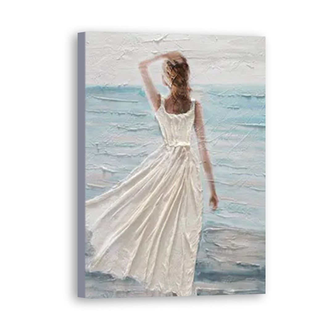 Woman Hand Painted Oil Painting / Canvas Wall Art UK HD09202