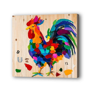 Rooster Hand Painted Oil Painting / Canvas Wall Art UK HD09226