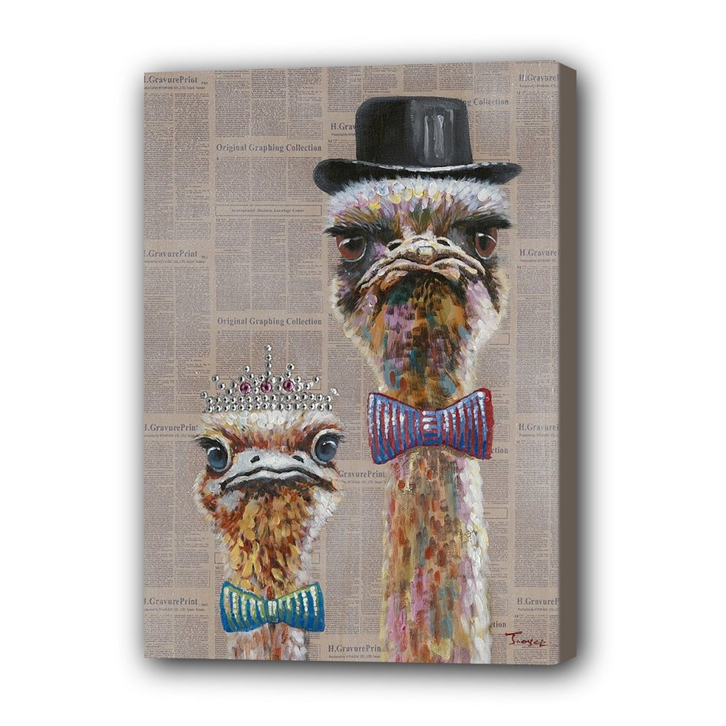 Ostrich Hand Painted Oil Painting / Canvas Wall Art UK HD09232