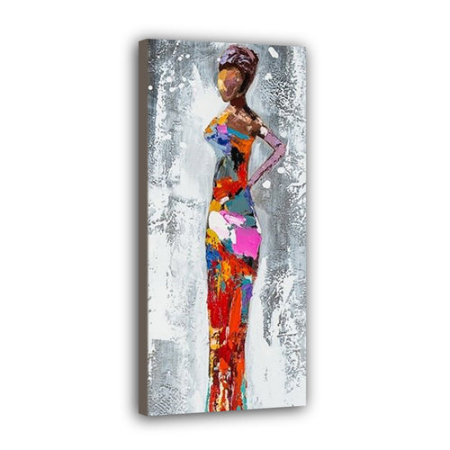Woman Hand Painted Oil Painting / Canvas Wall Art UK HD09243