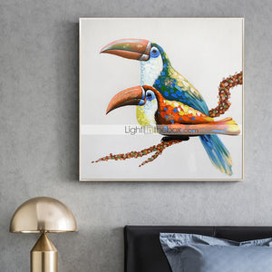 Bird Hand Painted Oil Painting / Canvas Wall Art HD09317