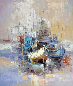 Boat Hand Painted Oil Painting / Canvas Wall Art UK HD09345