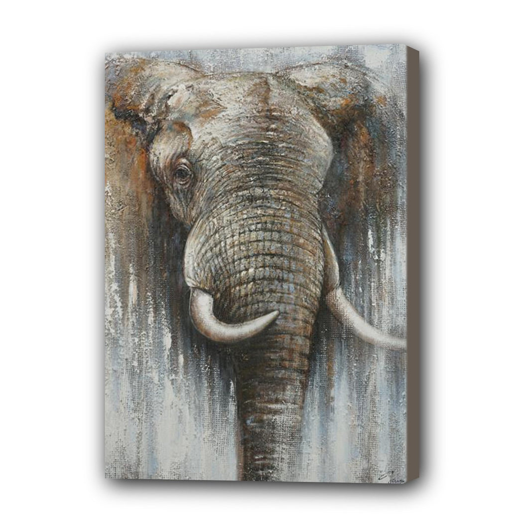 Elephant Hand Painted Oil Painting / Canvas Wall Art UK HD09385