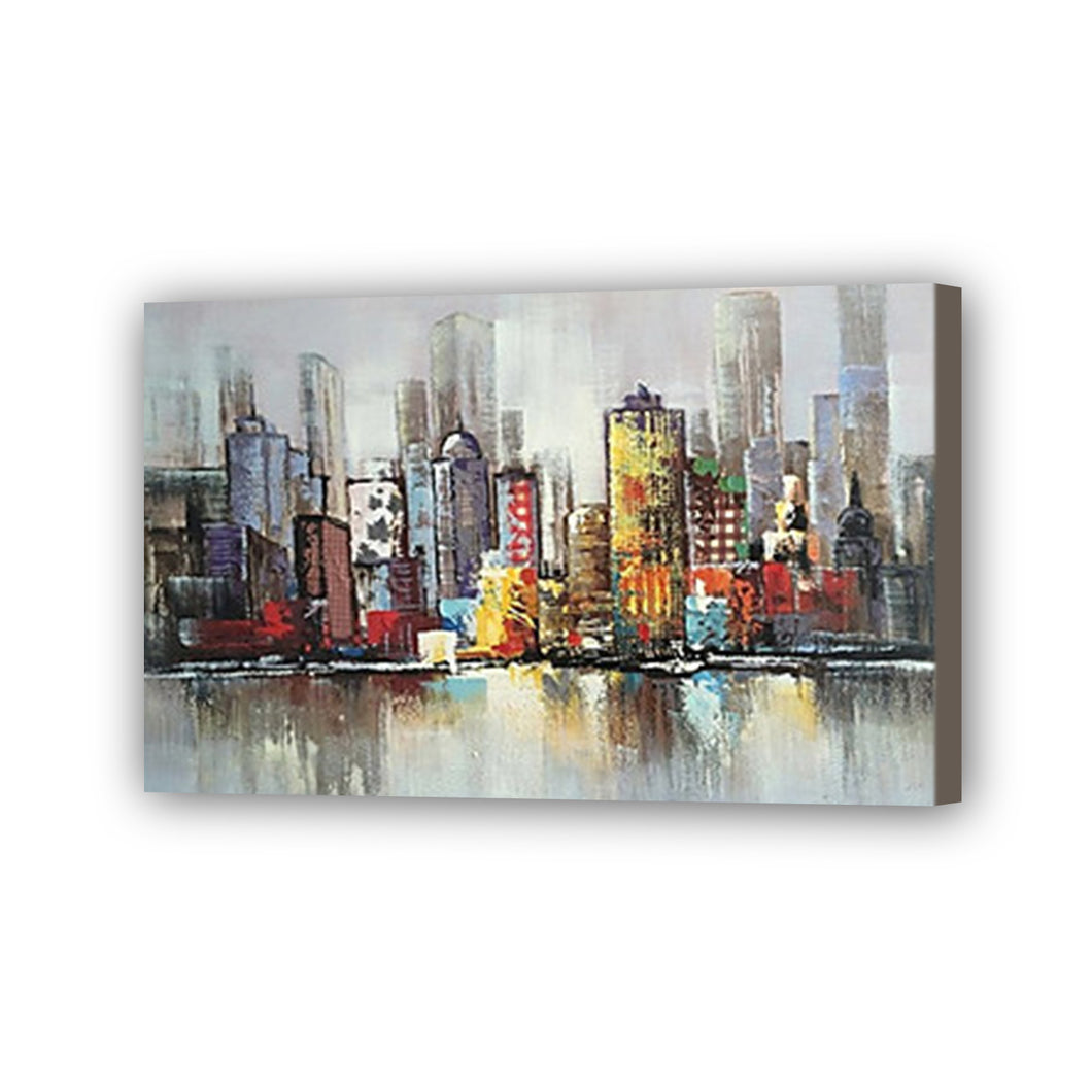 City Hand Painted Oil Painting / Canvas Wall Art HD09433