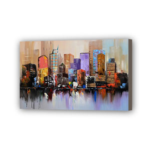 City Hand Painted Oil Painting / Canvas Wall Art HD09442