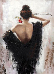 Woman Hand Painted Oil Painting / Canvas Wall Art UK HD09456