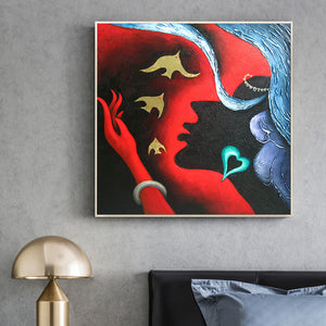 Abstract Art Woman Hand Painted Oil Painting / Canvas Wall Art HD09506
