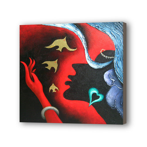 Abstract Art Woman Hand Painted Oil Painting / Canvas Wall Art UK HD09506