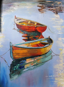 Boat Hand Painted Oil Painting / Canvas Wall Art UK HD09537