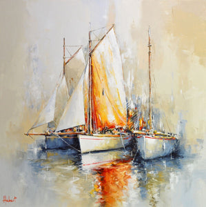 Boat Hand Painted Oil Painting / Canvas Wall Art UK HD09540