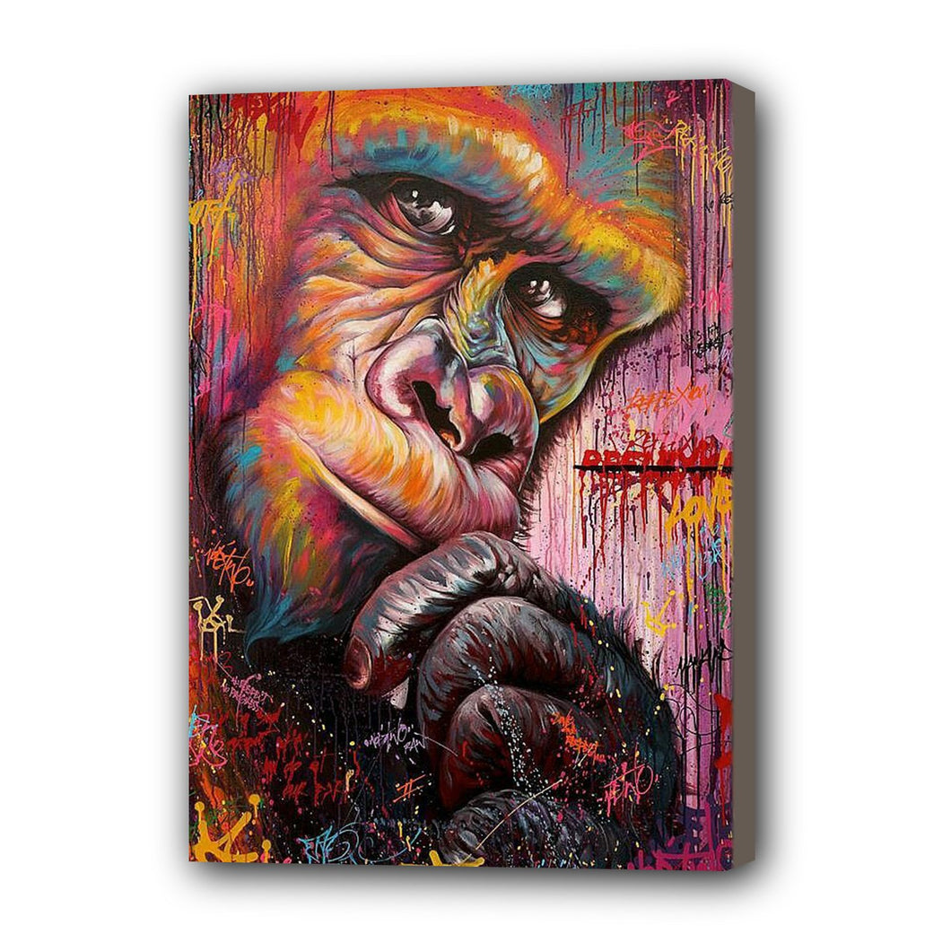 Monkey Hand Painted Oil Painting / Canvas Wall Art UK HD09549