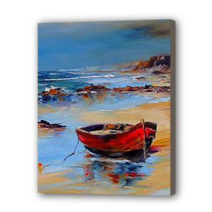 Boat Hand Painted Oil Painting / Canvas Wall Art UK HD09552