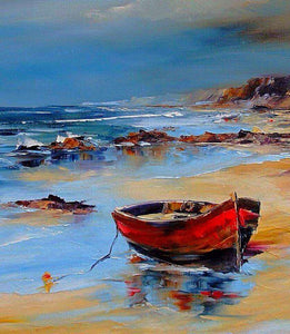 Boat Hand Painted Oil Painting / Canvas Wall Art UK HD09552