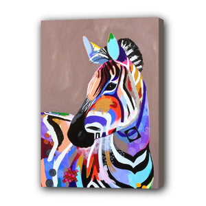 Zebra Hand Painted Oil Painting / Canvas Wall Art UK HD09582