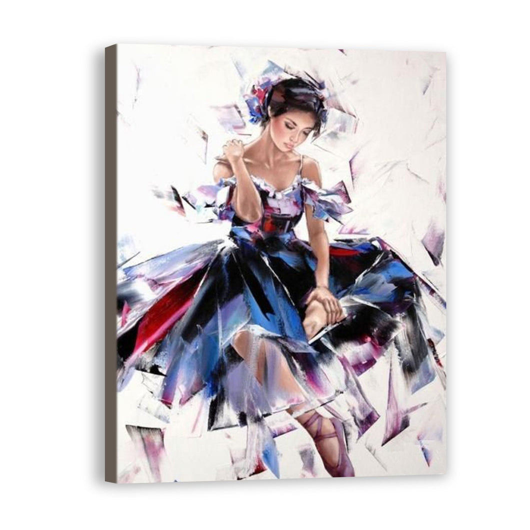 Girl Hand Painted Oil Painting / Canvas Wall Art UK HD09619