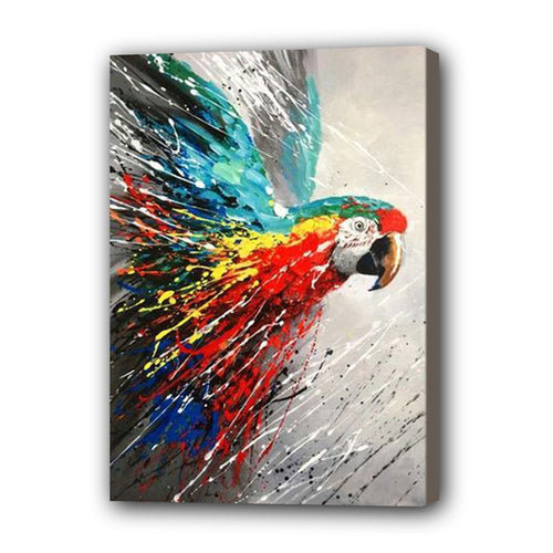 Parrot Hand Painted Oil Painting / Canvas Wall Art UK HD09623