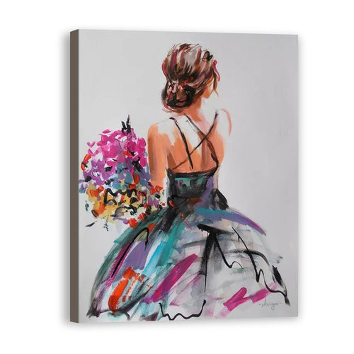 Girl Hand Painted Oil Painting / Canvas Wall Art UK HD09638