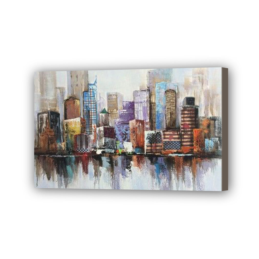 City Hand Painted Oil Painting / Canvas Wall Art HD09671