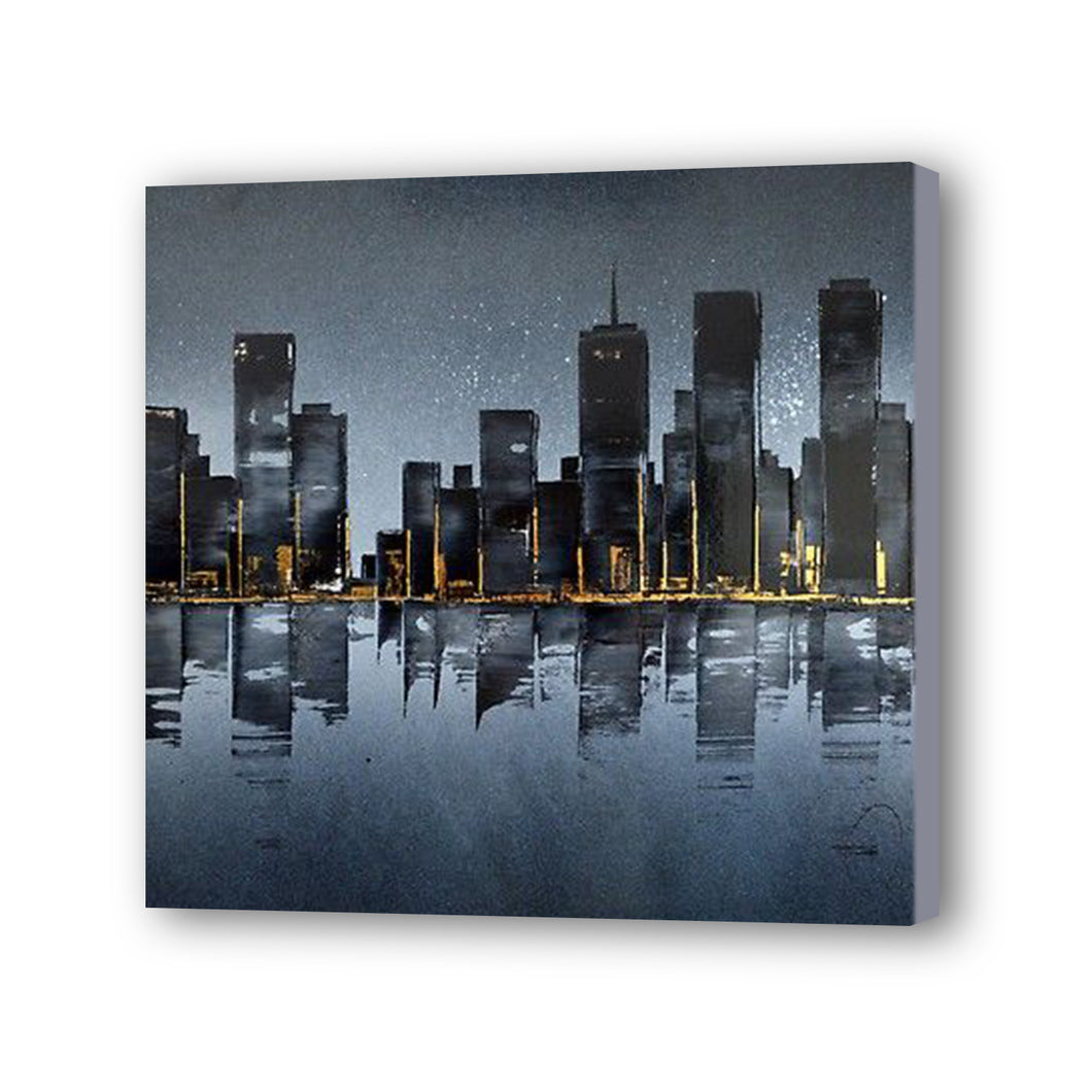 City Hand Painted Oil Painting / Canvas Wall Art HD09679