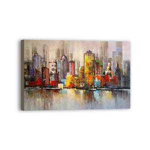 City Hand Painted Oil Painting / Canvas Wall Art HD09682