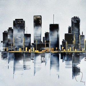 City Hand Painted Oil Painting / Canvas Wall Art UK HD09695