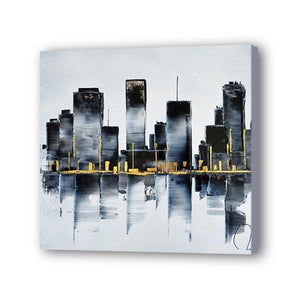 City Hand Painted Oil Painting / Canvas Wall Art HD09695