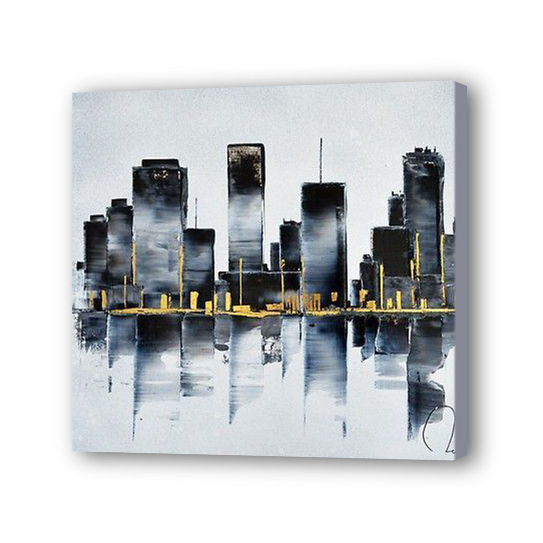 City Hand Painted Oil Painting / Canvas Wall Art HD09695
