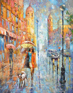 Street Hand Painted Oil Painting / Canvas Wall Art UK HD09832