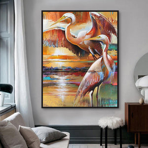 Bird Hand Painted Oil Painting / Canvas Wall Art HD09862