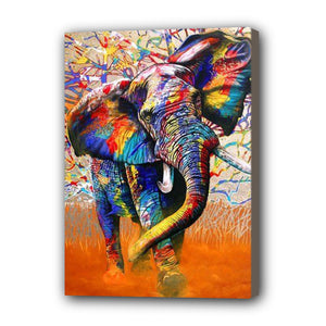 Elephant Hand Painted Oil Painting / Canvas Wall Art UK HD09880