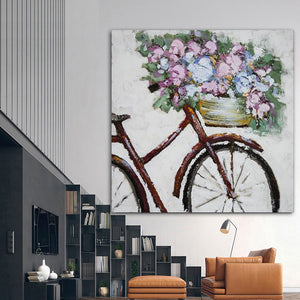 Bicycle Hand Painted Oil Painting / Canvas Wall Art HD09896