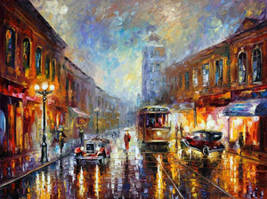 New Street Hand Painted Oil Painting / Canvas Wall Art HD44760