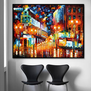 New Street/City Hand Painted Oil Painting / Canvas Wall Art HD44768