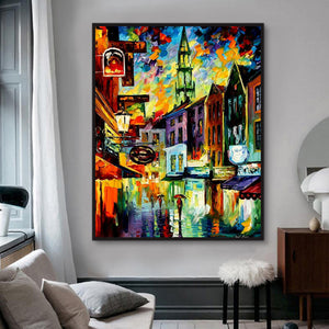 New Street Hand Painted Oil Painting / Canvas Wall Art HD44870