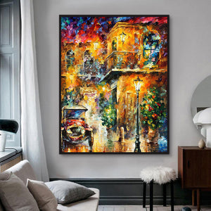 New Street Hand Painted Oil Painting / Canvas Wall Art HD44465