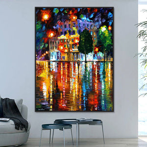 New City Hand Painted Oil Painting / Canvas Wall Art HD44475